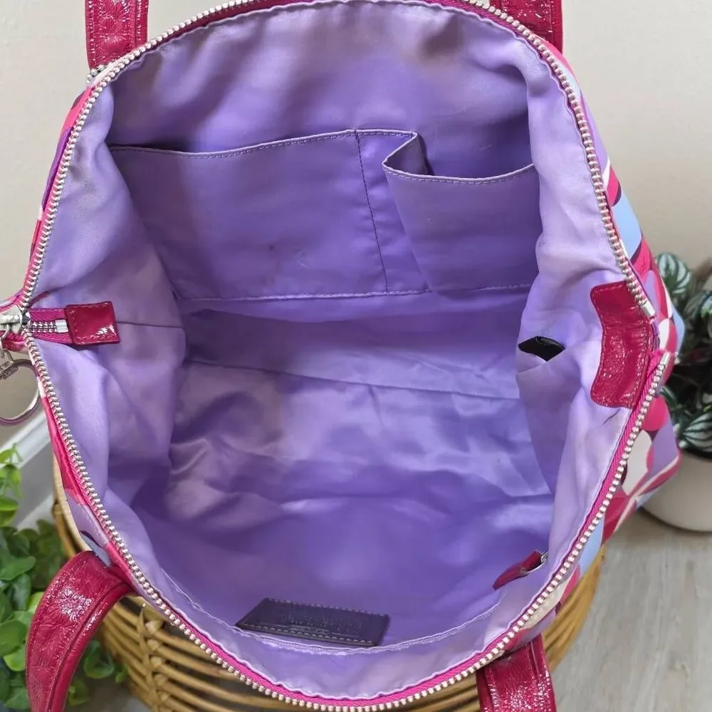 Coach Poppy Kaleidoscope Glam Tote | Pink Purple Y2K Shoulder Bag | Style M0985-